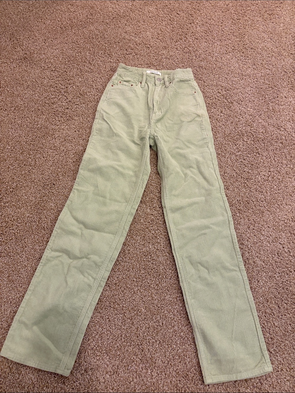 Men's Light Green Corduroy Jeans - Unbranded